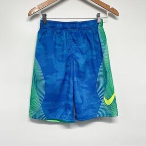 2/$30 Nike Check Blue Green Camo Boys Large Swim Trunks Bathing Suit